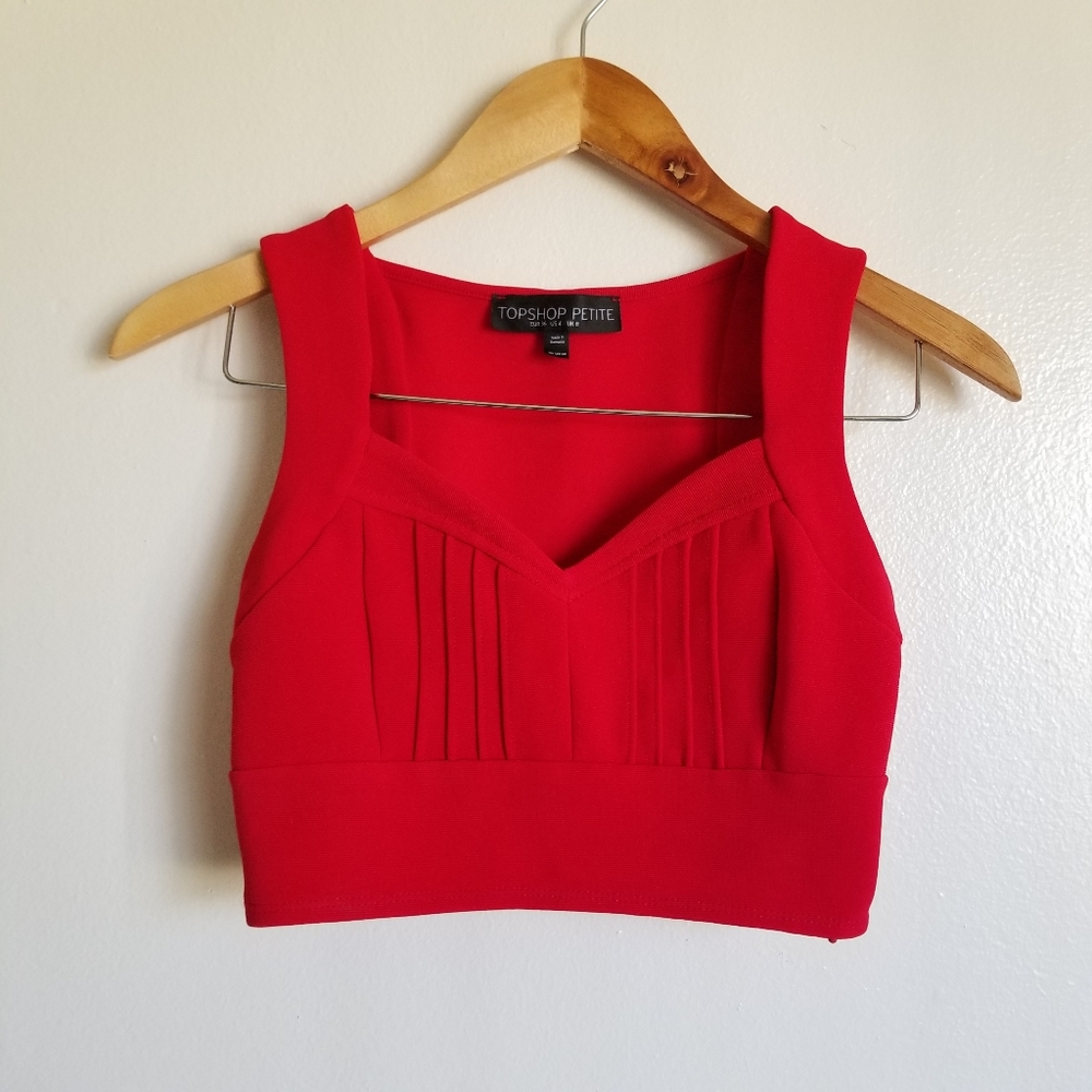 Topshop red crop, XS-S